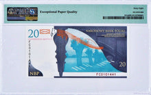 Load image into Gallery viewer, Poland National Banknote 20 zlotych Pick# 181a Fryderic Chopin 2009 - PMG 68 EPQ