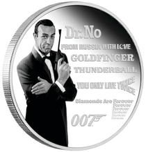 Load image into Gallery viewer, JAMES BOND LEGACY SERIES 1st ISSUE 2021 1oz SILVER PROOF COLOURED $1 dollar COIN