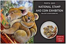 Load image into Gallery viewer, 2023 PERTH NATIONAL STAMP AND COIN EXHIBITION 1oz SILVER COLORED KOALA Coin RARE