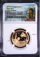 Load image into Gallery viewer, 2019 S Proof Native American Mary Ross NGC PF70 Dollar from 10-coin-silver-set