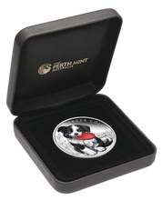 Load image into Gallery viewer, 2018 Puppies - BORDER COLLIE 1/2 oz Silver Proof 50c Half Dollar Coin Colorized