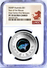 Load image into Gallery viewer, 2020 Australia OPAL LUNAR Year of the MOUSE 1 oz Silver Proof Coin NGC PF70 FR