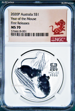 Load image into Gallery viewer, 2020 P Australia Silver Lunar Year of the MOUSE NGC MS 70 1oz $1 Coin Series III