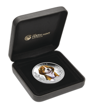 Load image into Gallery viewer, 2018 Puppies - Beagle Tuvalu 1/2 oz Silver Proof 50c Half Dollar Coin Colorized