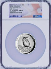 Load image into Gallery viewer, 2021 First Incused Proof HIGH RELIEF 5oz Silver Kookaburra $8 Coin NGC PF70 ER
