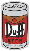 Load image into Gallery viewer, 2019 The Simpsons Duff Beer Simpson 1oz $1 Silver 99.99% Proof Can Coin