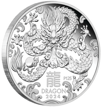 Load image into Gallery viewer, 2024 Australia PROOF Lunar Year of the Dragon 1/2oz Silver Half Dollar Coin