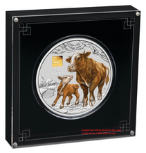 Load image into Gallery viewer, 2021 Lunar Year of the OX 1 Kilo Silver $30 Coin NGC MS70 w/ Gold Privy Mark