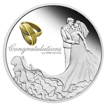 Load image into Gallery viewer, Australia 2021 WEDDING 1 OZ SILVER proof COIN w/ Crystal Embellishment Box GIFT