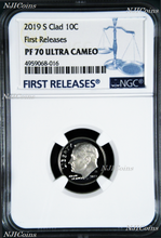 Load image into Gallery viewer, 2019 S Proof 10C Clad Dime NGC PF70 ULTRA CAMEO Roosevelt BU FR