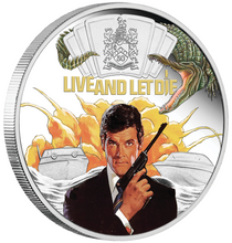 Load image into Gallery viewer, JAMES BOND 007 LIVE AND LET DIE 2023 1oz SILVER PROOF Colored $1 COIN