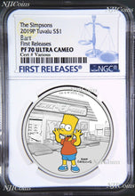 Load image into Gallery viewer, 2019 The Simpsons BART Simpson Proof $1 1oz Silver COIN NGC PF 70 FR PF70