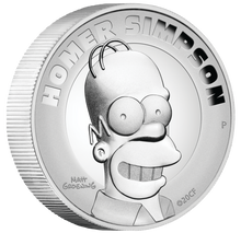 Load image into Gallery viewer, 2021 HOMER SIMPSON 2oz .9999 SILVER PROOF HIGH RELIEF $2 COIN 2000 Mintage ONLY