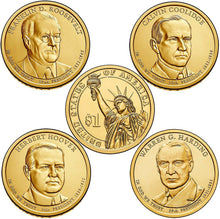 Load image into Gallery viewer, 8 Coin Set 2014 P & D President Harding Coolidge Hoover FDR Presidential Dollar