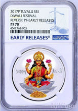 Load image into Gallery viewer, 2017 Diwali Festival 1oz Silver $1 Coin NGC Reverse Proof PF70 ER