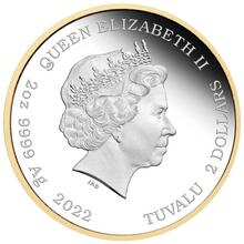 Load image into Gallery viewer, 60 YEARS OF BOND 2022 2oz $2 SILVER PROOF GILDED GILT COIN James 007