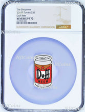 Load image into Gallery viewer, 2019 The Simpson Simpsons Duff Beer Rectangular $1 1oz Silver COIN NGC PF 70