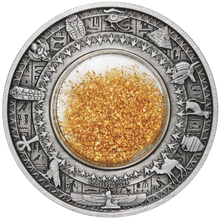 Load image into Gallery viewer, 2019 Egypt Golden Treasures of Ancient 2oz Silver Antiqued $2 Coin NGC MS 70 FR
