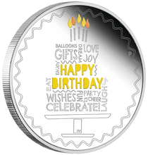 Load image into Gallery viewer, 2021 Australia Happy Birthday 1oz $1 PROOF Silver dollar Coin Colorized
