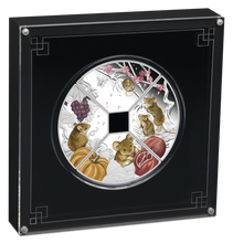 Load image into Gallery viewer, 2020 LUNAR YEAR OF THE MOUSE QUADRANT SILVER $1 4-coin-set 4x 1oz Fan-shape