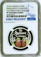 Load image into Gallery viewer, 2016 P Australia PROOF Silver NUGGLEPOT & CUDDLEPIE NGC PF70 1/2oz Colored Coin