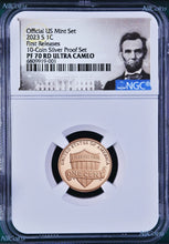 Load image into Gallery viewer, 2023 US Mint 5 Coin Silver Proof SET Dime Cent Nickel $1 50c NGC PF70 FR