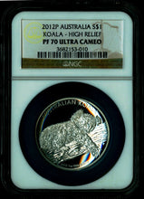 Load image into Gallery viewer, High Relief 2012 P Proof $1 Silver Australia Koala 1 oz Coin PF70 Ultra Cameo