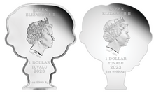 Load image into Gallery viewer, 2-Coin-Set James Bond &amp; Honey Ryder 2023 Colored SILVER $1 007 MINTED MINI 2oz
