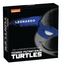 Load image into Gallery viewer, 2024 Teenage Mutant Ninja Turtles LEONARDO 1oz Colored Silver $1 COIN NGC PF70 F
