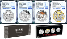 Load image into Gallery viewer, 2024 4-Coin-Set Perth Mint 125 Anniversary 1oz $1 Silver NGC MS/PF70 Grand Suite
