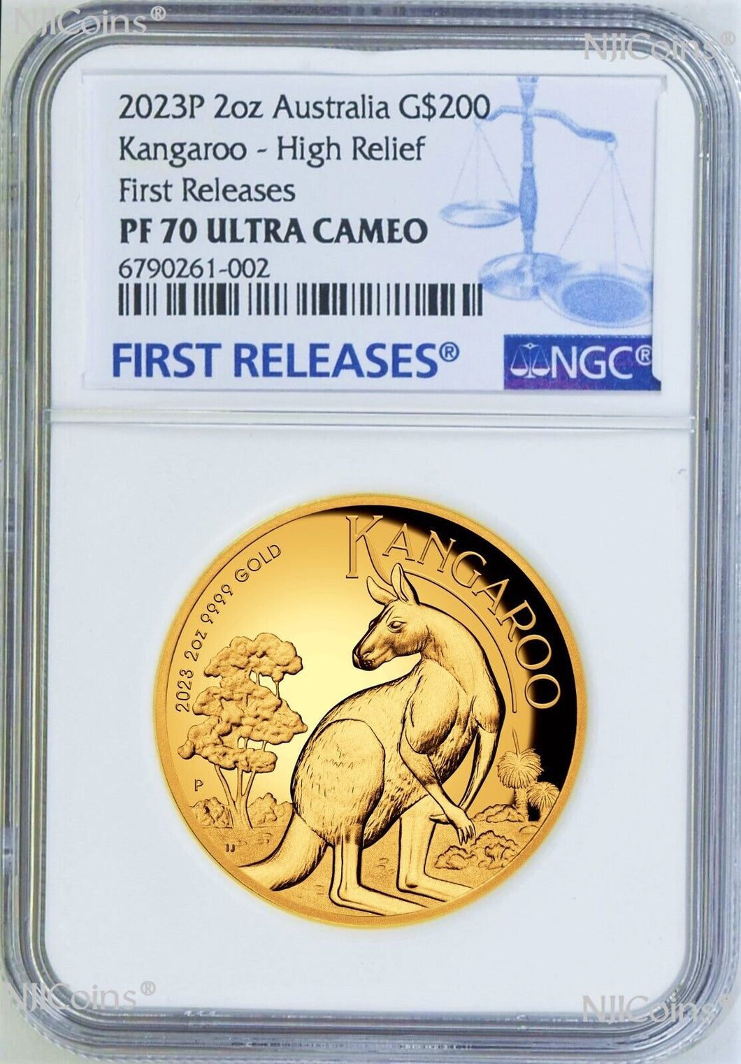 2023 Australian High Relief Proof Kangaroo $200 NGC PF70 .9999 2oz GOLD Coin FR