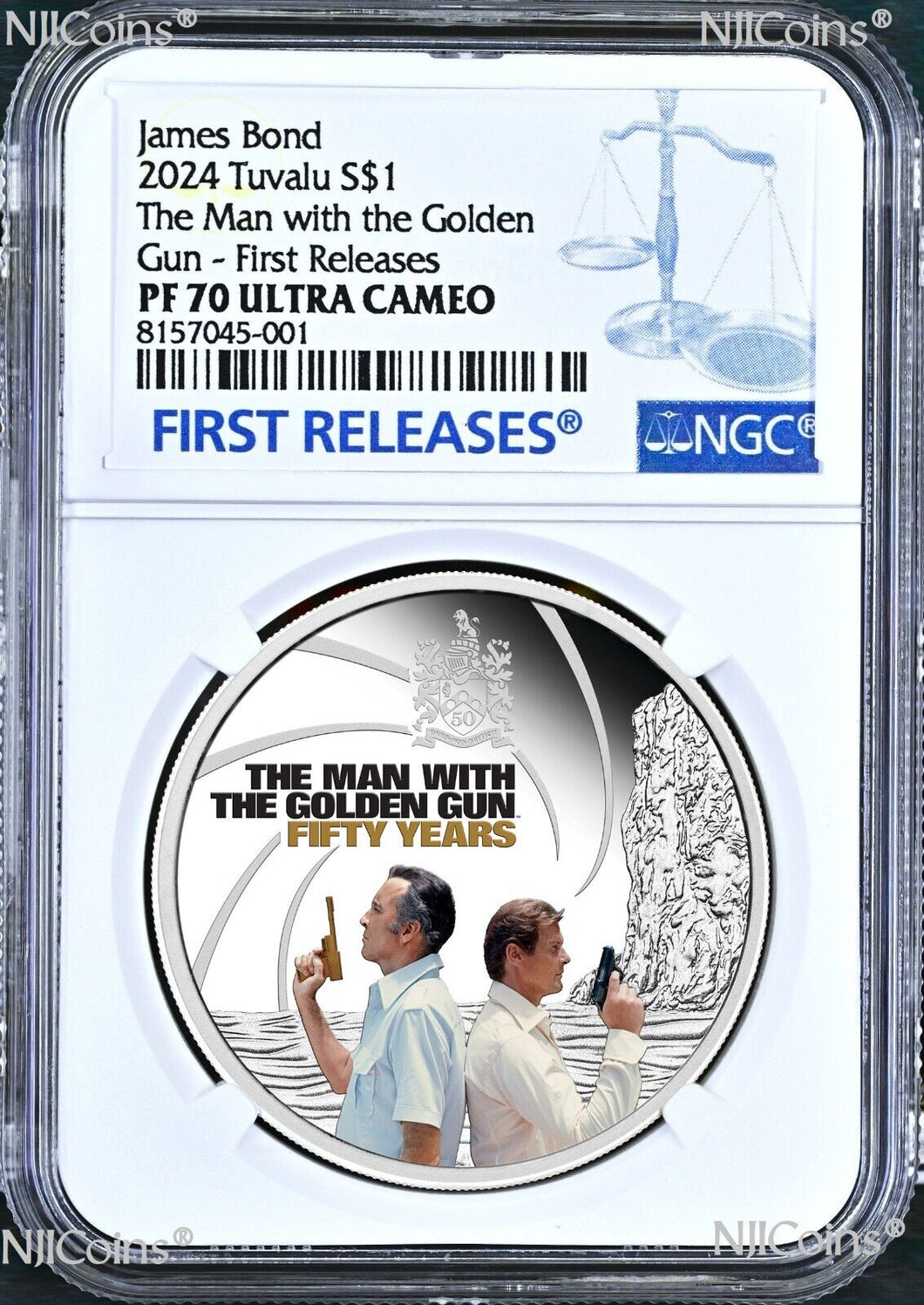 2024 James Bond 007 Man With The Golden Gun SILVER PROOF $1 1oz COIN NGC PF70