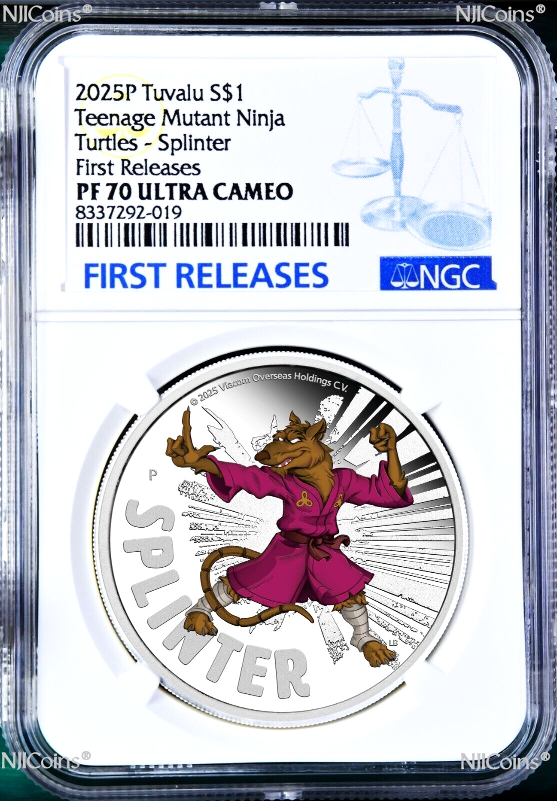 2025 Teenage Mutant Ninja Turtles Splinter 1oz Colored Silver $1 COIN ...