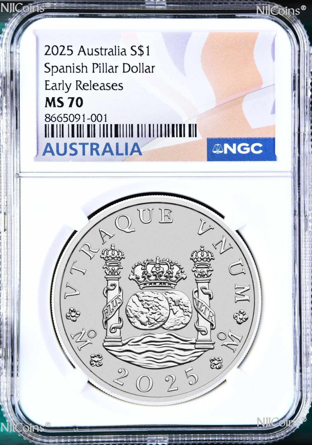 2025 Pillar 1oz Silver NGC MS70 $1 Coin 225th ANN. OF AUSTRALIAN