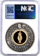 Load image into Gallery viewer, 2024 Christmas NUTCRACKER 2oz Silver Gilt Insert Antiqued Coin MS70 ER
