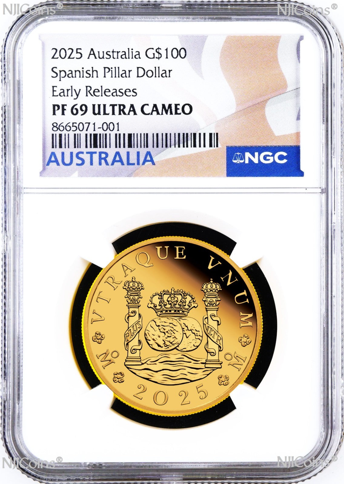 2025 Pillar 1oz 9999 GOLD NGC PF69 $100 Coin 225th ANN AUSTRALIAN