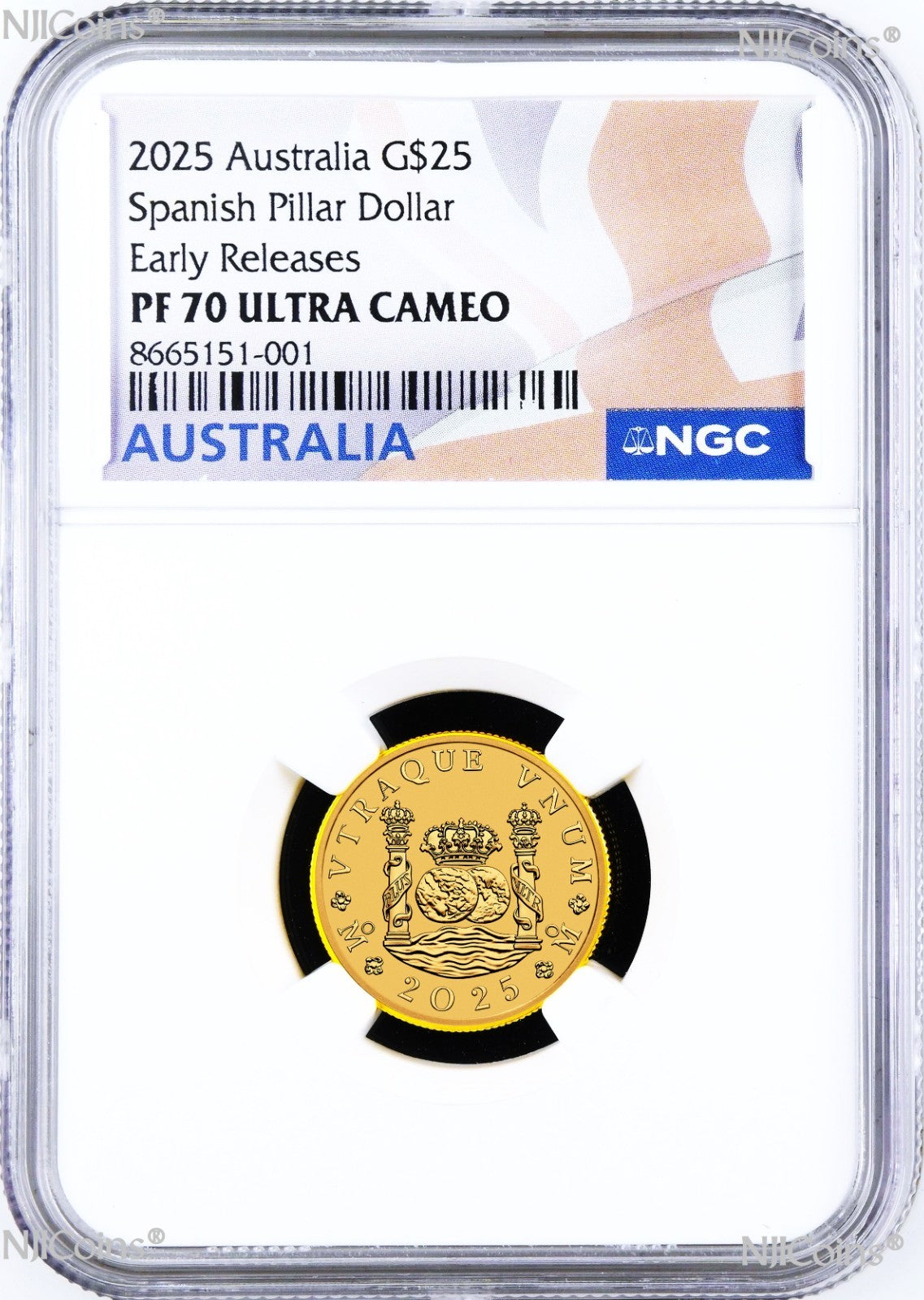 2025 Pillar 1/4oz 9999 GOLD NGC PF70 $25 Coin 225 ANN AUSTRALIAN