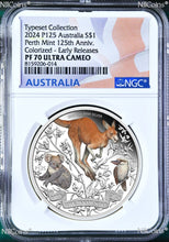 Load image into Gallery viewer, 2024 Perth Mint 125 Anniversary 1oz $1 PROOF COLORED Silver NGC PF70 UC Coin
