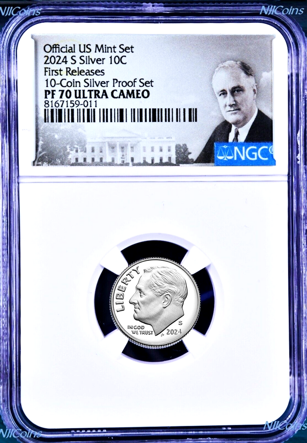 2024 S Proof 10C Clad Roosevelt Dime 10-coin-set Version NGC PF70 ULTRA CAMEO FR