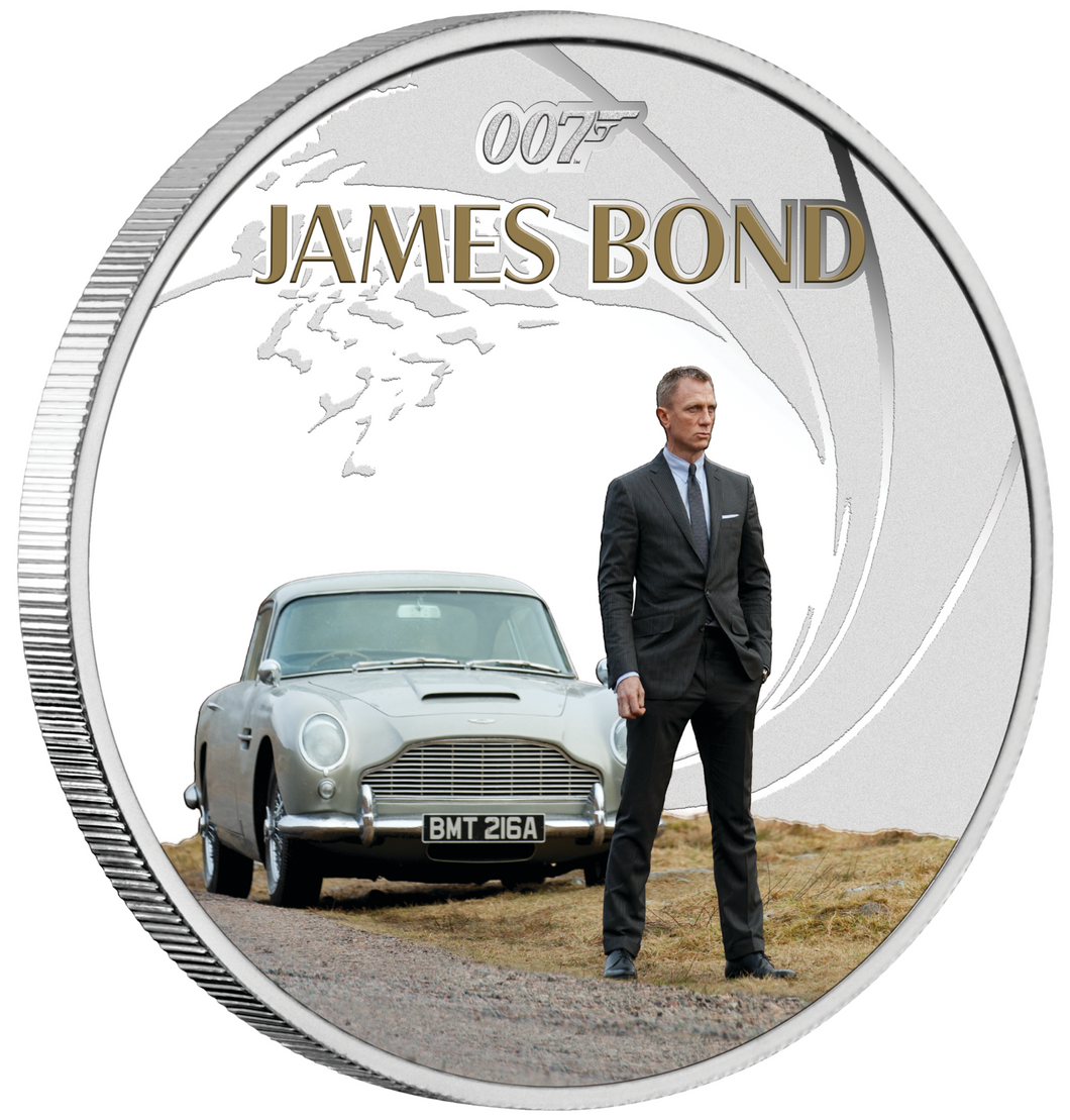 JAMES BOND 007 DANIEL CRAIG 2024 1oz .9999 SILVER $1 COIN Colored Proof