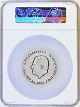 Load image into Gallery viewer, 2024 P 2024 DRAGON &amp; THE FIVE ELEMENTS ANTIQUED 5 Oz Silver $5 COIN NGC MS69 FR
