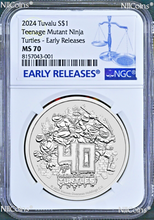 Load image into Gallery viewer, 2024 Teenage Mutant Ninja Turtles 40th Ann. 1oz .9999 Silver $1 COIN NGC MS70 ER
