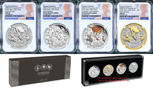 Load image into Gallery viewer, 2024 4-Coin-Set Perth Mint 125 Anniversary 1oz $1 Silver NGC MS/PF69 ER Suite
