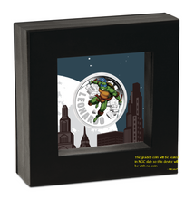 Load image into Gallery viewer, 2024 Teenage Mutant Ninja Turtles LEONARDO 1oz Colored Silver $1 COIN NGC PF70 F
