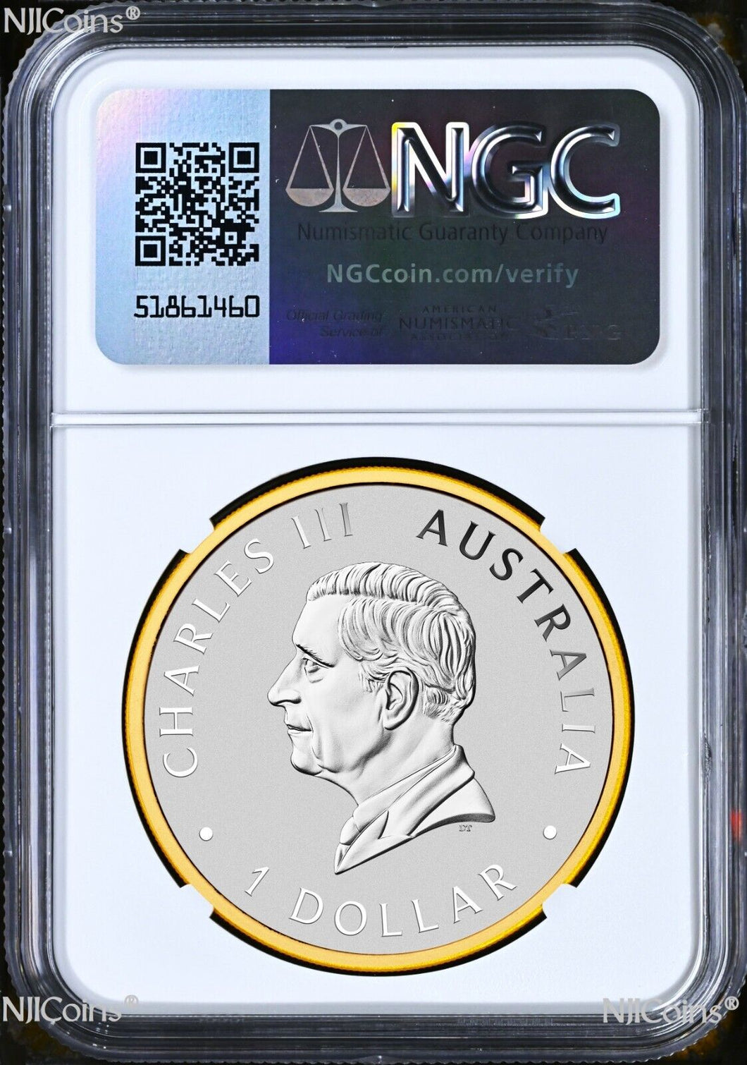 2024 Perth Mint 125 Anniversary 1oz $1 Gilt Silver NGC MS70 Coin 2500 Mintage