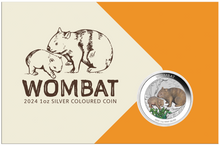 Load image into Gallery viewer, 2024 Wombat 1oz .9999 Silver $1 Colored Coin in mint card
