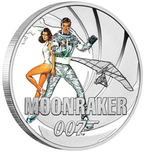 Load image into Gallery viewer, 8-COIN-SET JAMES BOND 007 ROGER MOORE COLLECTION 7x0.5+1=4.5oz SILVER PROOF 2024
