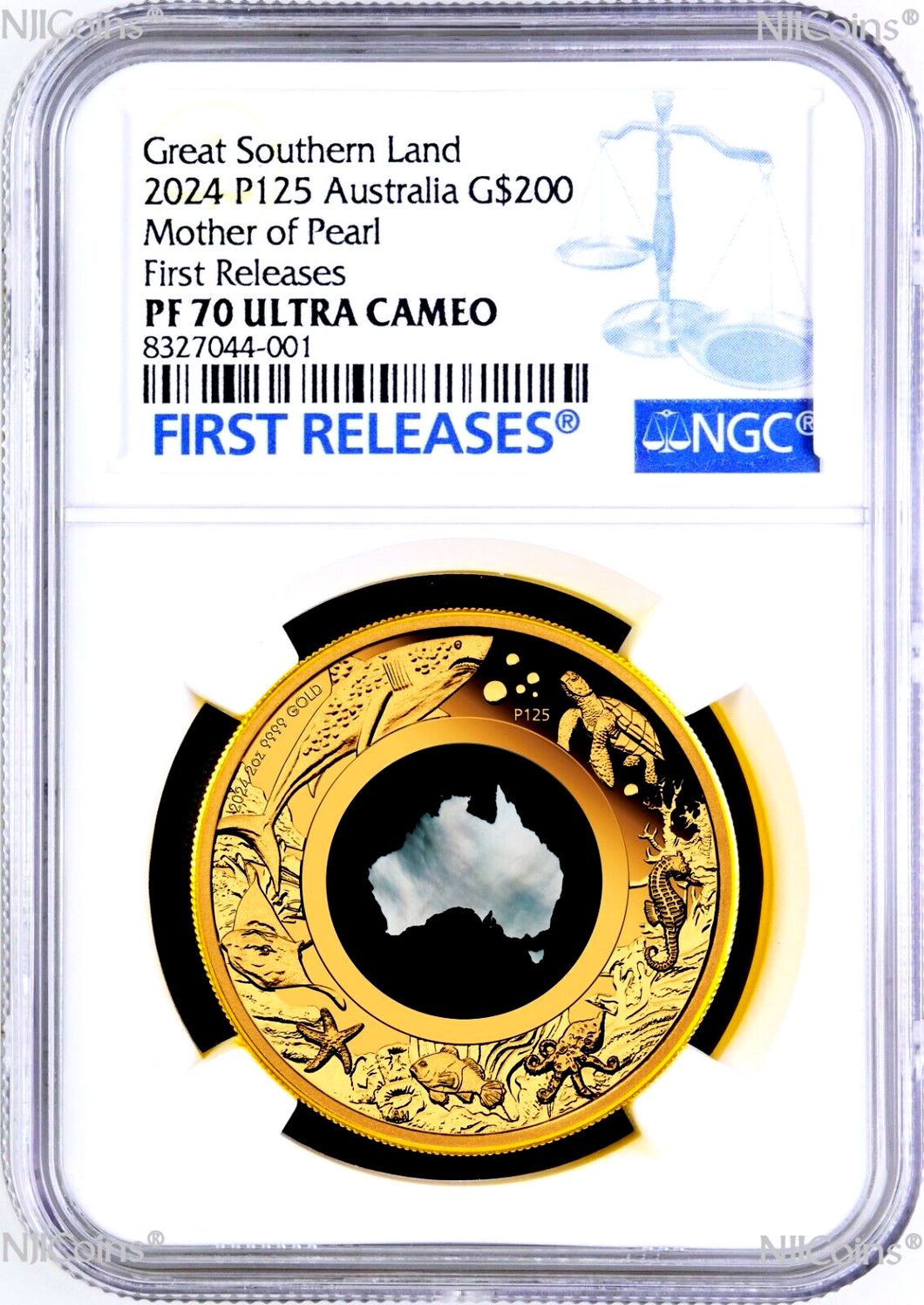 2024 Australia Great Southern Land Mother of Pearl 2oz GOLD $200 Coin NGC PF70