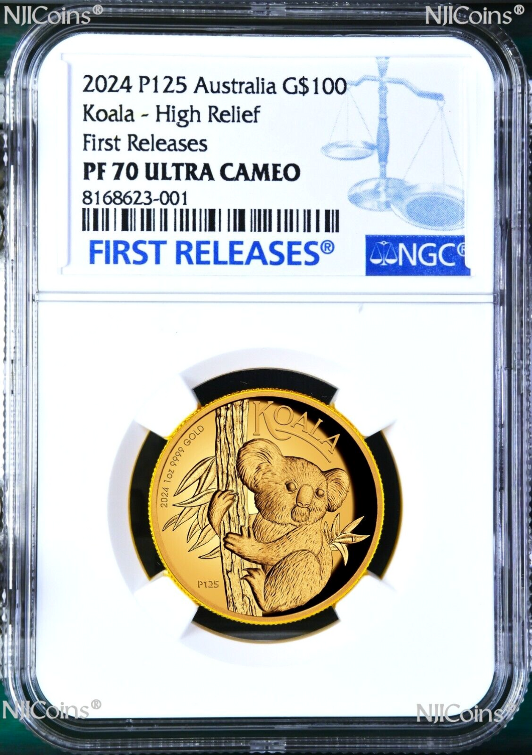 2024 Australian Koala 1oz Gold Proof High Relief $100 COIN NGC PF70 FR Blue LB