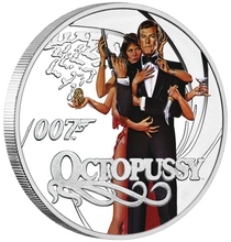 Load image into Gallery viewer, 8-COIN-SET JAMES BOND 007 ROGER MOORE COLLECTION 7x0.5+1=4.5oz SILVER PROOF 2024
